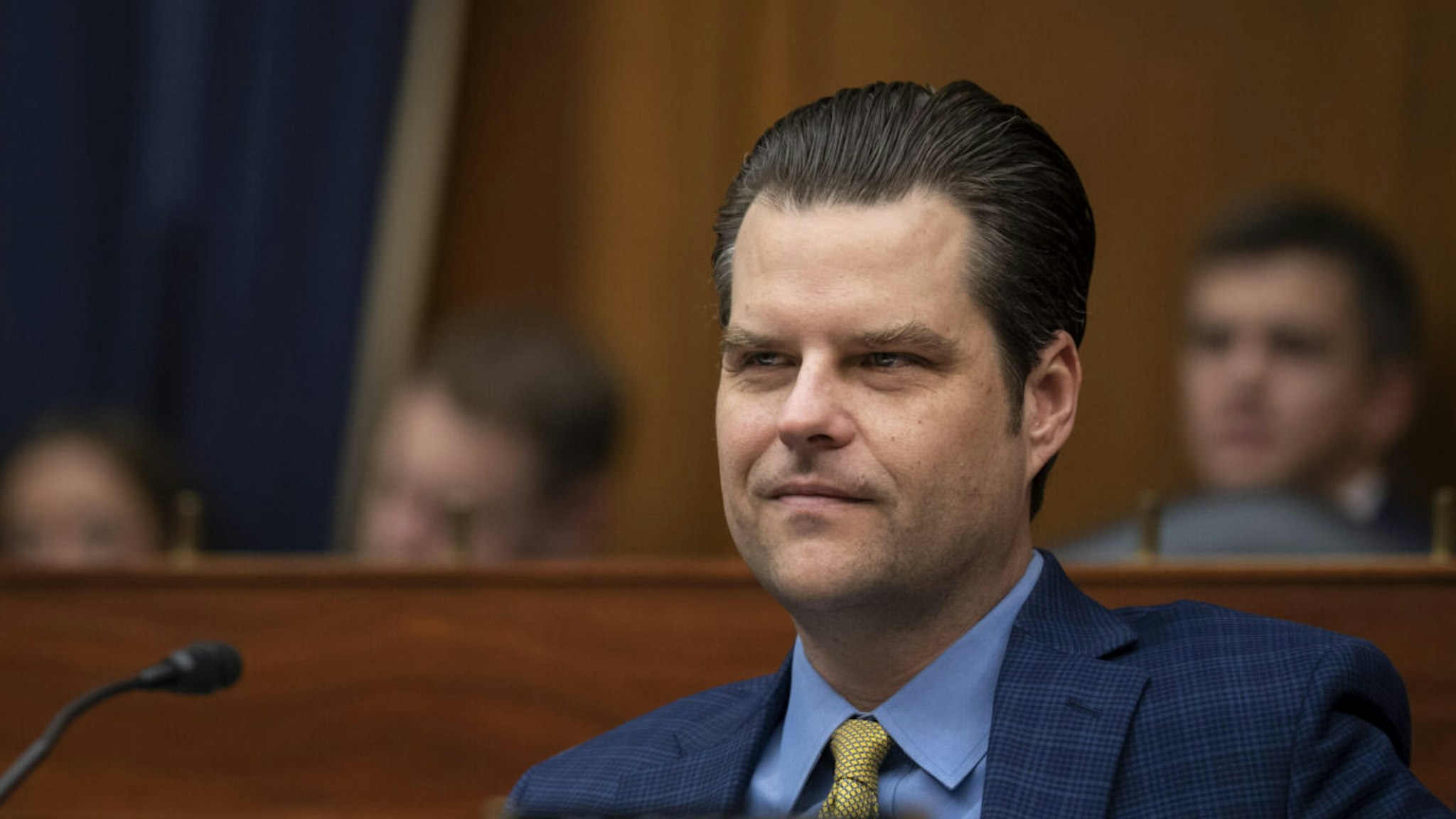 Rep. Matt Gaetz (R-FL) attends a House Armed Services Subcommittee on Cyber, Information Technologies and Innovation hearing about artificial intelligence on Capitol Hill July 18, 2023 in Washington, DC.