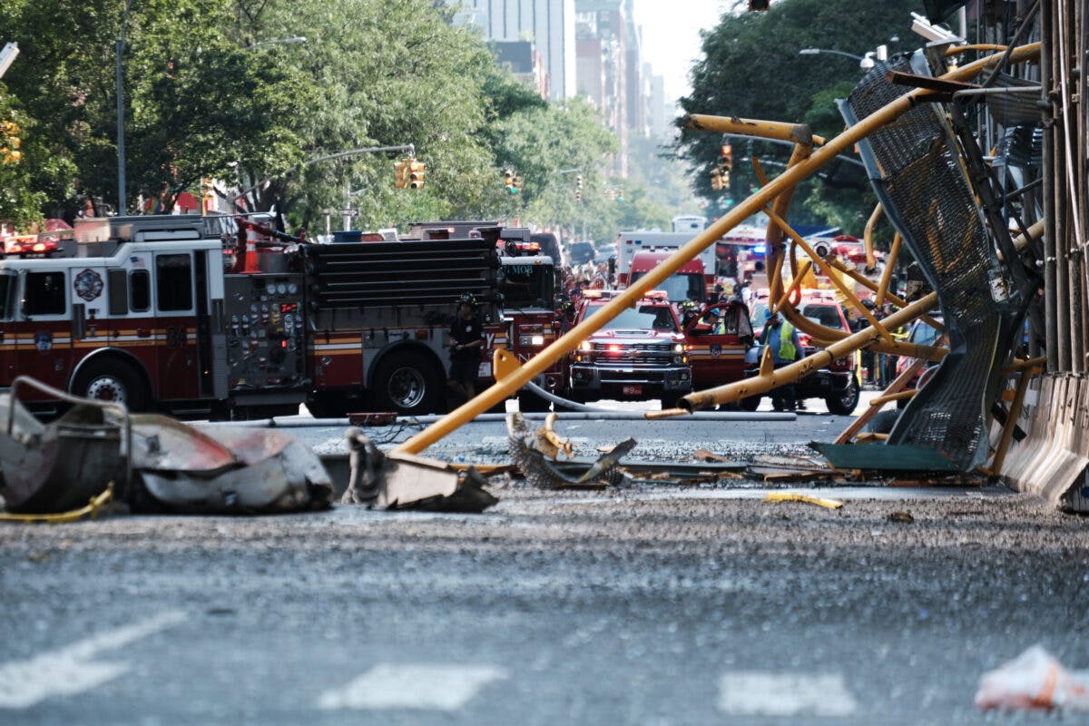 NextImg:Video: Crane Collapses Onto NYC Street After Catching Fire, Injures 6