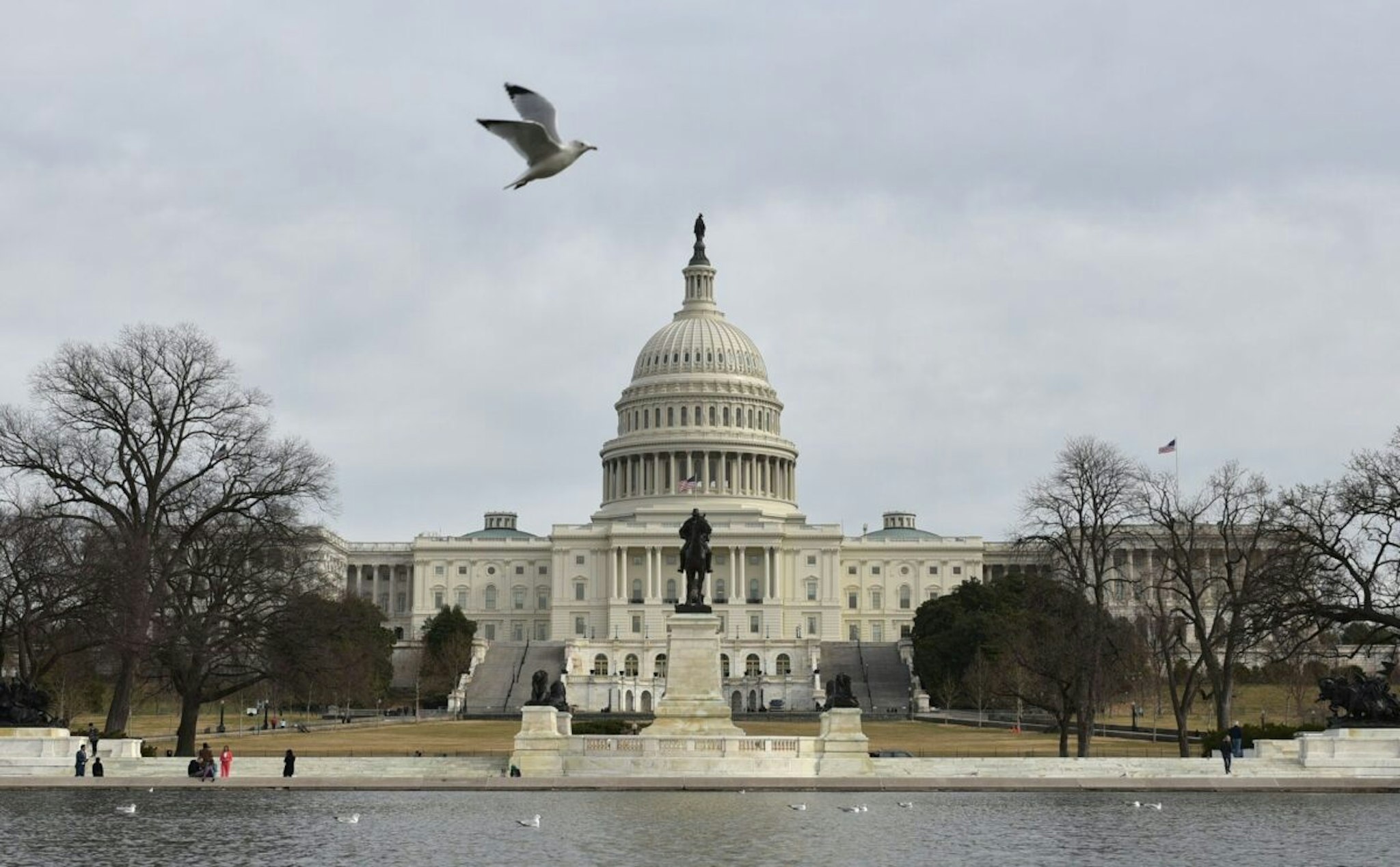 The US Capitol is seen in Washington, DC on January 22, 2018 after the US Senate reached a deal to reopen the federal government, with Democrats accepting a compromise spending bill.