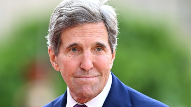 PARIS, FRANCE - JUNE 22: US Special Presidential Envoy for Climate John Kerry arrives for an official dinner at the Presidential Elysee Palace, on the sidelines of the New Global Financial Pact Summit in Paris, France on June 22, 2023.