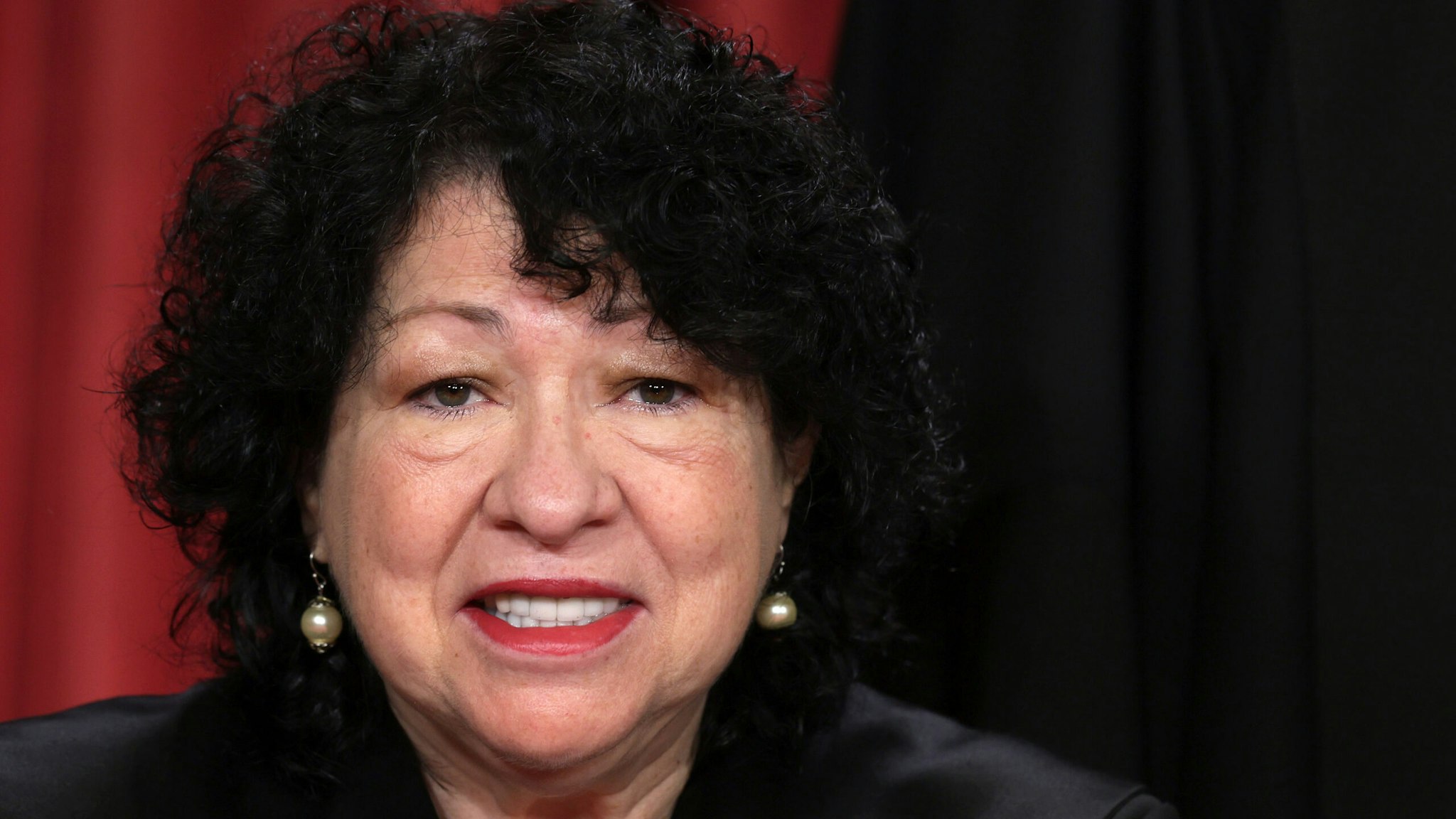 WASHINGTON, DC - OCTOBER 07: United States Supreme Court Associate Justice Sonia Sotomayor poses for an official portrait at the East Conference Room of the Supreme Court building on October 7, 2022 in Washington, DC. The Supreme Court has begun a new term after Associate Justice Ketanji Brown Jackson was officially added to the bench in September.