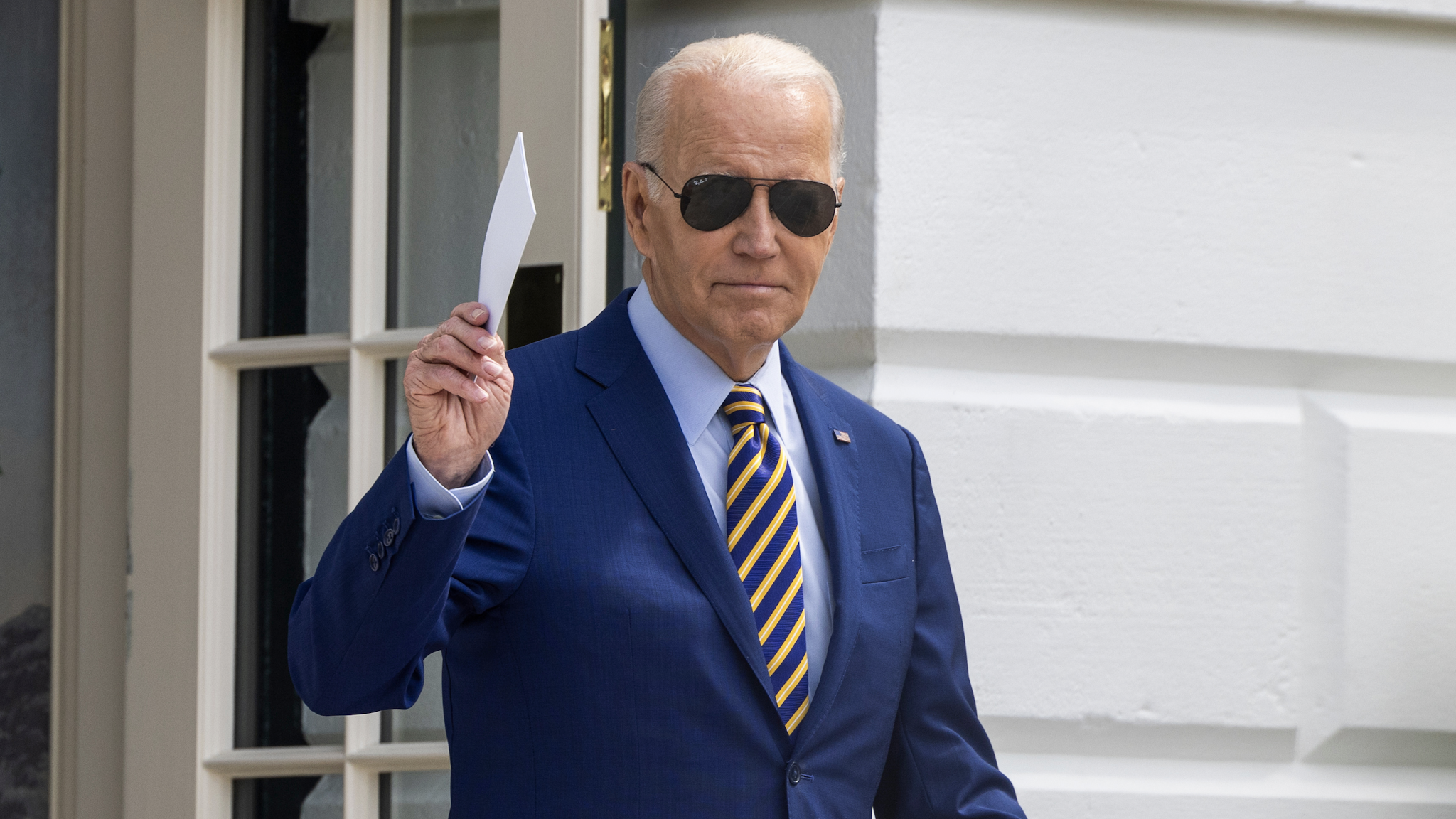 US President Joe Biden exits the White House before boarding Marine One in Washington, DC, US, on Thursday, July 6, 2023. Biden will announce a $60 million investment from Enphase Energy Inc., a manufacturer of solar-energy equipment, when he travels today to South Carolina, the latest effort to underscore his administration's economic agenda as he seeks reelection.