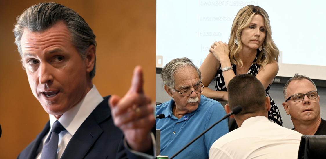 School board members clash with Gov. Newsom over personal attacks, fines, and legal threats.