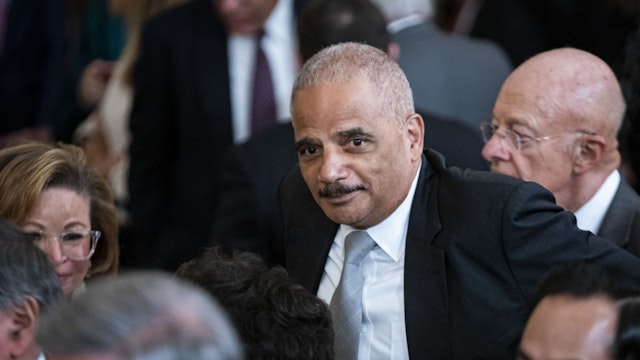 UNITED STATES - SEPTEMBER 7: Former Attorney General Eric Holder attends the official White House portrait unveiling ceremony for former President Barack Obama and former First Lady Michelle Obama in the East Room of the White House on Wednesday, September 7, 2022.