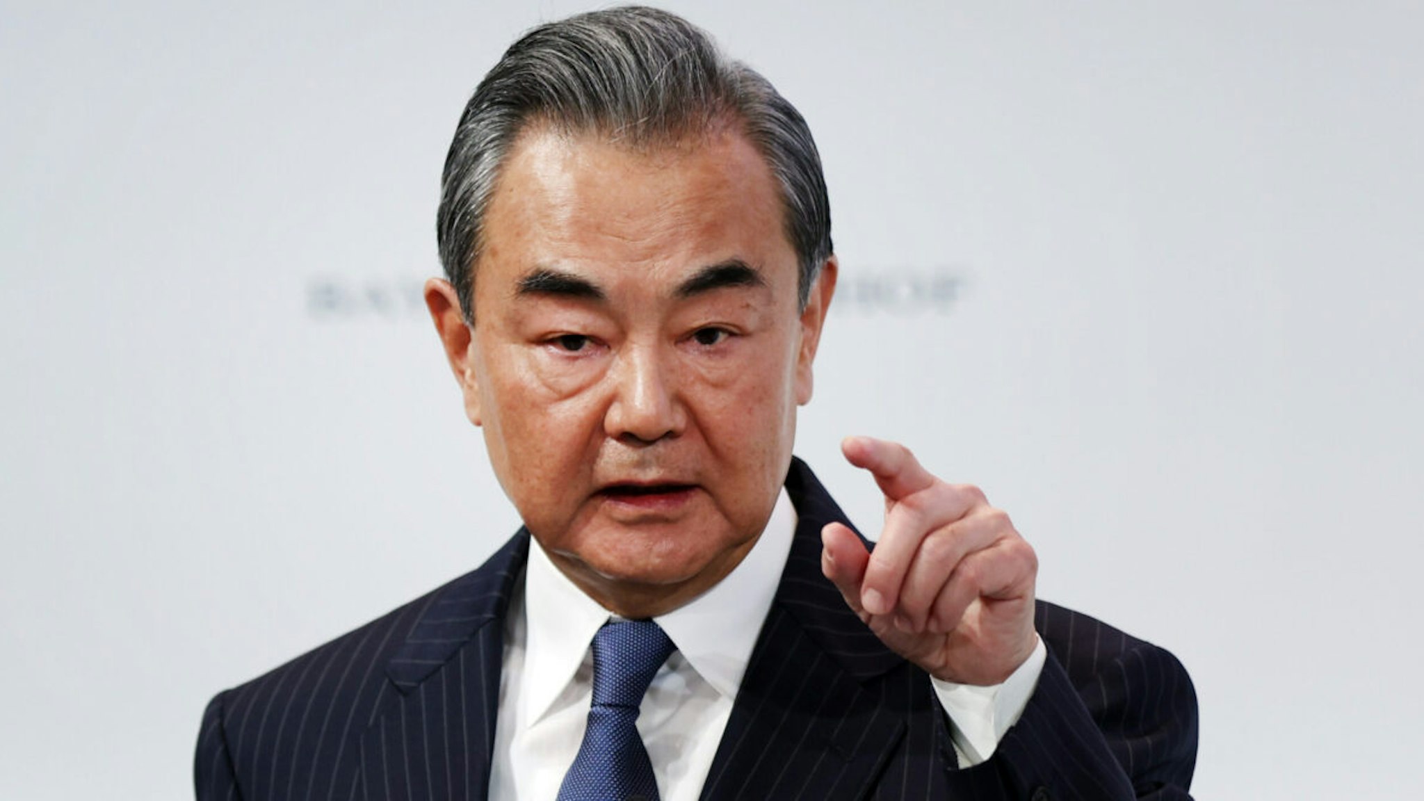 MUNICH, GERMANY - FEBRUARY 18: Chinese foreign affairs Minister Wang Yi speaks during the 2023 Munich Security Conference (MSC) on February 18, 2023 in Munich, Germany. The Munich Security Conference brings together defence leaders and stakeholders from around the world and is taking place February 17-19. Russia's ongoing war in Ukraine is dominating the agenda.