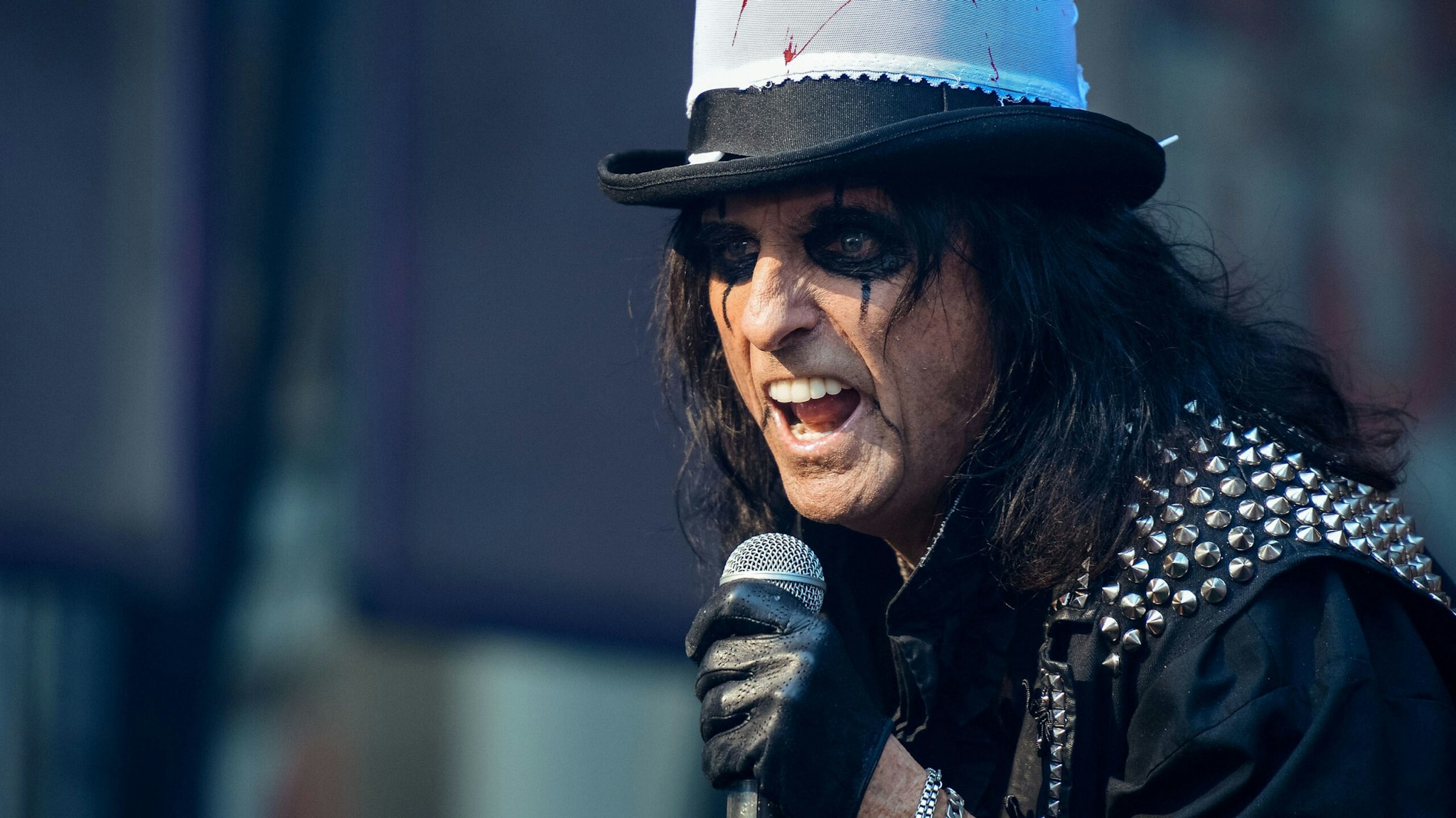 NEW YORK, NY - AUGUST 14: Alice Cooper performs during "FOX &amp; Friends" All American Concert Series outside of FOX Studios on August 14, 2015 in New York City.