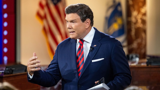 BOSTON, MASSACHUSETTS - JUNE 12: FOX News Channel's chief political anchor Bret Baier speaks to attendees at the Edward M. Kennedy Institute for the United States Senate before moderating a forum with U.S. Senators Jeanne Shaheen (D-NH) and Joni Ernst (R-IA) on June 12, 2023 in Boston, Massachusetts.