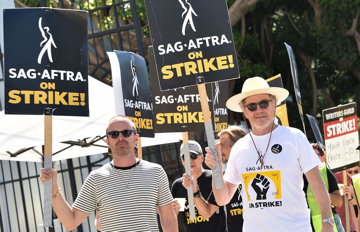 NextImg:‘Breaking Bad’ Cast Reunites On Picket Line, Slams AI: ‘Dehumanizing The Workforce’