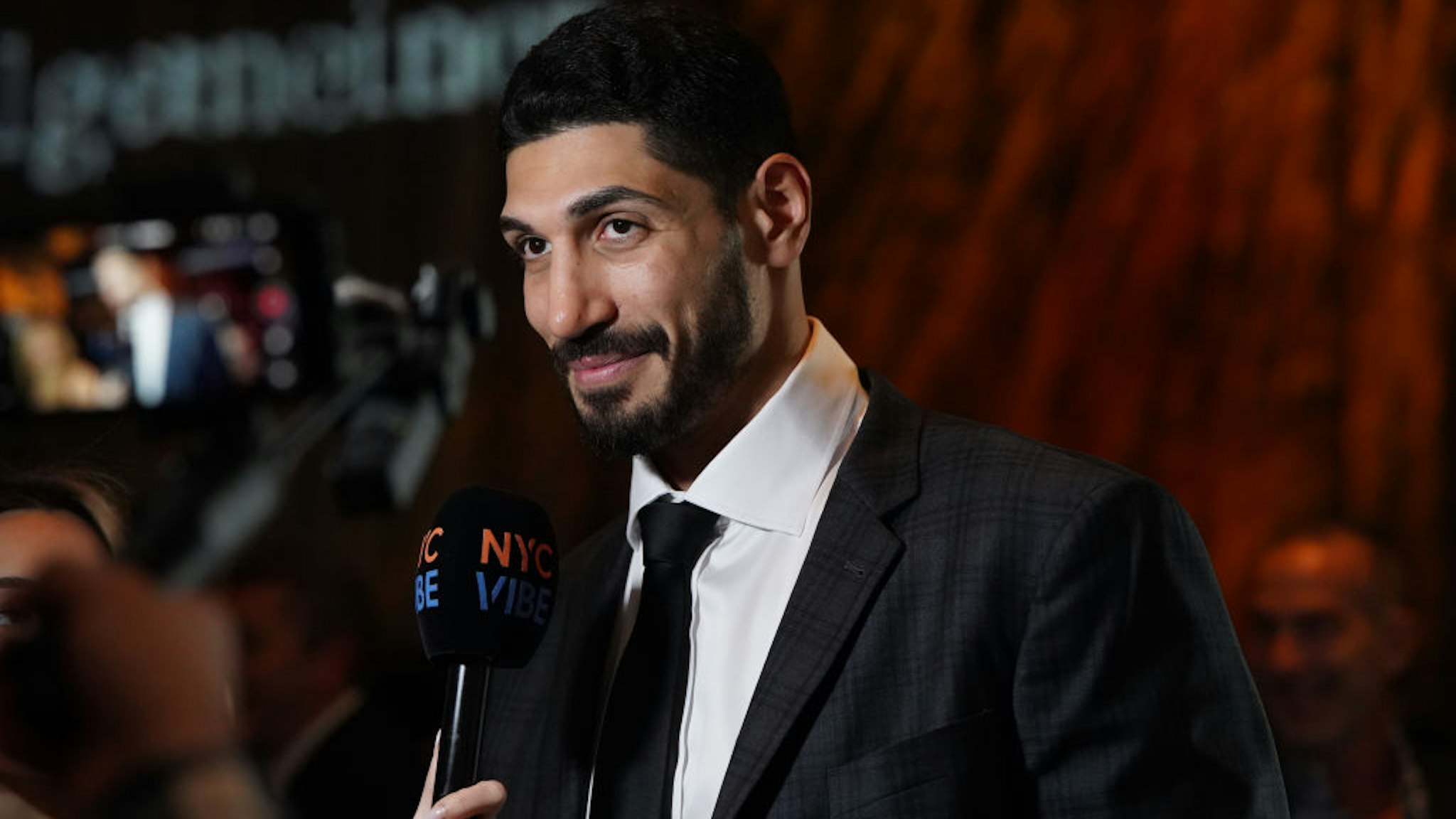 NEW YORK, NEW YORK - NOVEMBER 29: Enes Kanter Freedom attend the Algemeiner 50th Anniversary J100 Gala at The Ziegfeld Ballroom on November 29, 2022 in New York City. (Photo by Jared Siskin/Patrick McMullan via Getty Images)