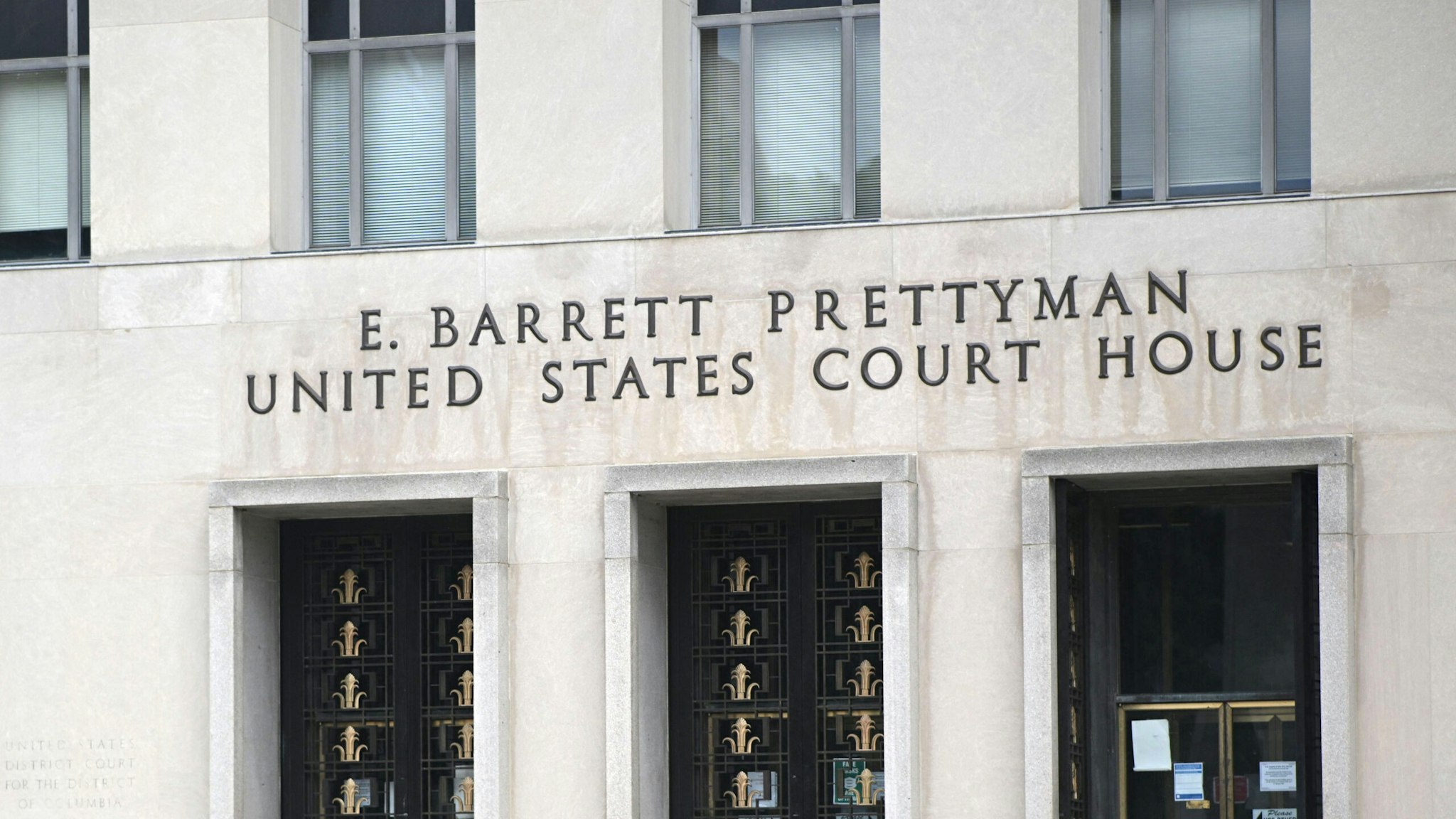 The E. Barrett Prettyman US Courthouse in Washington, DC on August 5, 2023. A date for the trial of former US President Donald Trump on charges of conspiring to overturn the 2020 election, which is to be held in Washington, is to be set at an August 28 hearing at the courthouse before US District Court Judge Tanya Chutkan.