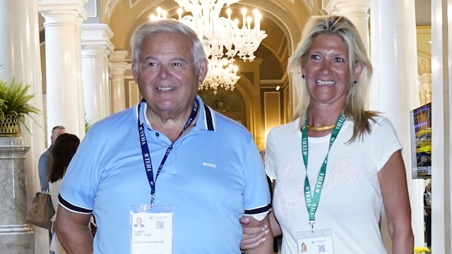 CERNOBBIO, ITALY - SEPTEMBER 01: Robert "Bob" Menendez Senator for the state of New Jersey and his wife Nadine Mendez attend the 49th Edition Of 'Cernobbio Forum' Hosted By The European House-Ambrosetti on September 01, 2023 in Cernobbio, Italy.