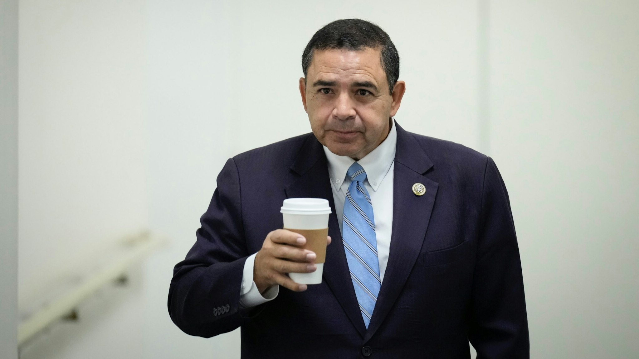Rep. Henry Cuellar (D-TX) leaves a meeting with House Democrats at the U.S. Capitol November 17, 2022 in Washington, DC.