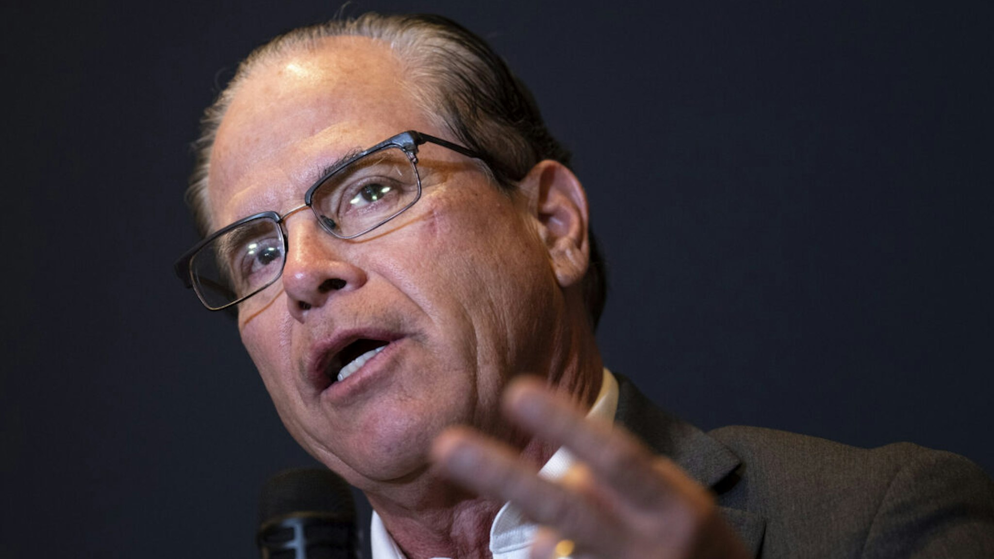 Sen. Mike Braun (R-IN) speaks during a panel discussion on the economy during the America First Agenda Summit, at the Marriott Marquis Hotel on July 26, 2022 in Washington, DC.