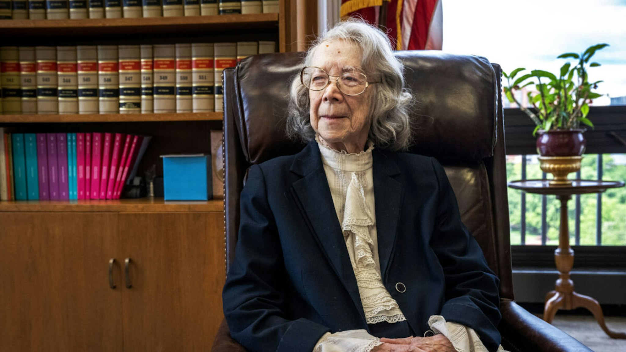 WASHINGTON, DC - MAY 3: Pauline Newman, a 95-year-old judge on the U.S. Court Court of Appeals for the Federal Circuit, in her office in Washington, DC.