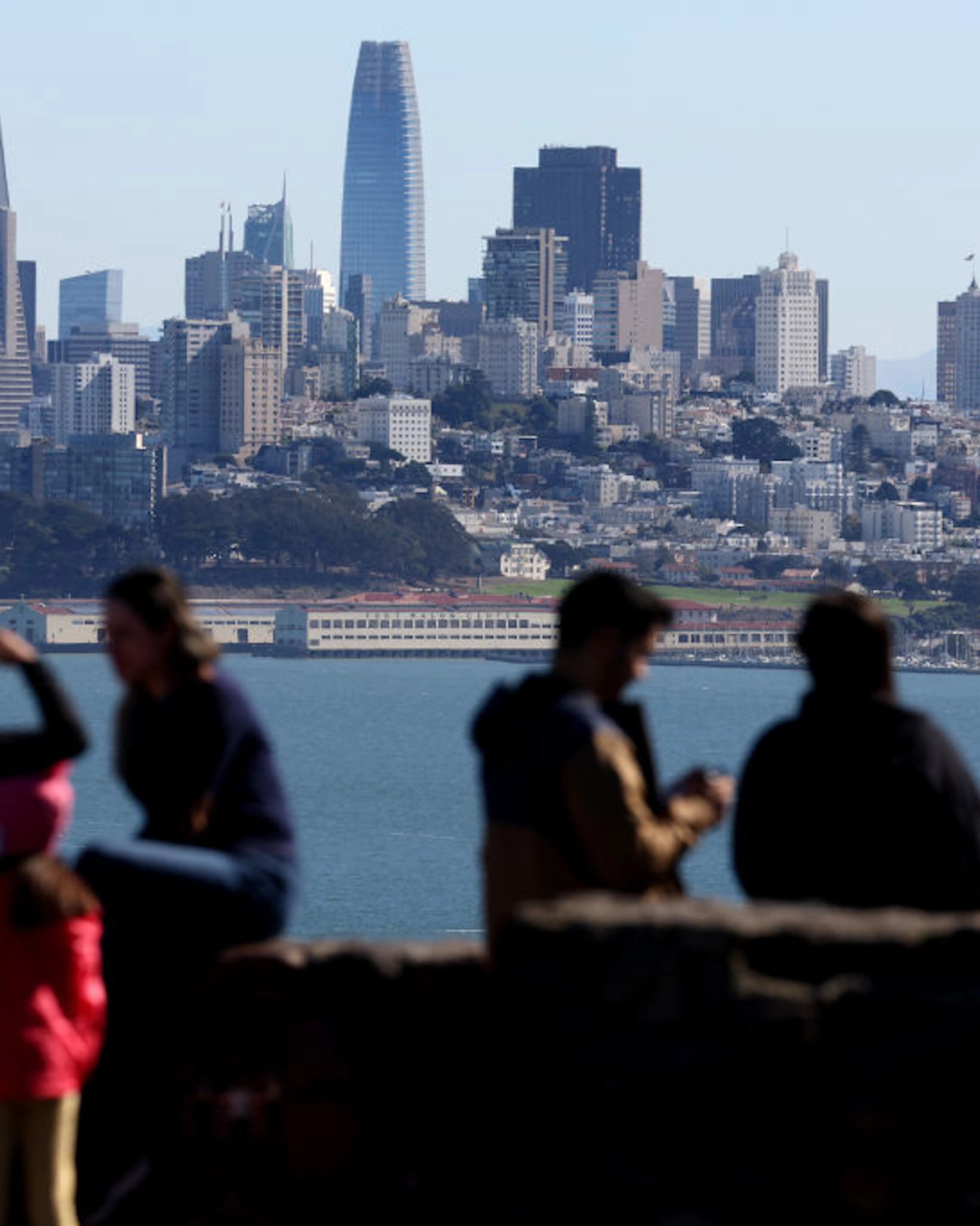 California Very Likely To Surpass Germany And Become World’s 4th Largest Economy SAUSALITO, CALIFORNIA - OCTOBER 24: Visitors look at the San Francisco skyline from a vista point on October 24, 2022 in Sausalito, California. The State of California, currently the fifth largest economy in the world, is likely to overtake Germany as the fourth largest economy in the near future as the state's gross domestic product is continuing to rise with steady growth. (Photo by Justin Sullivan/Getty Images)
