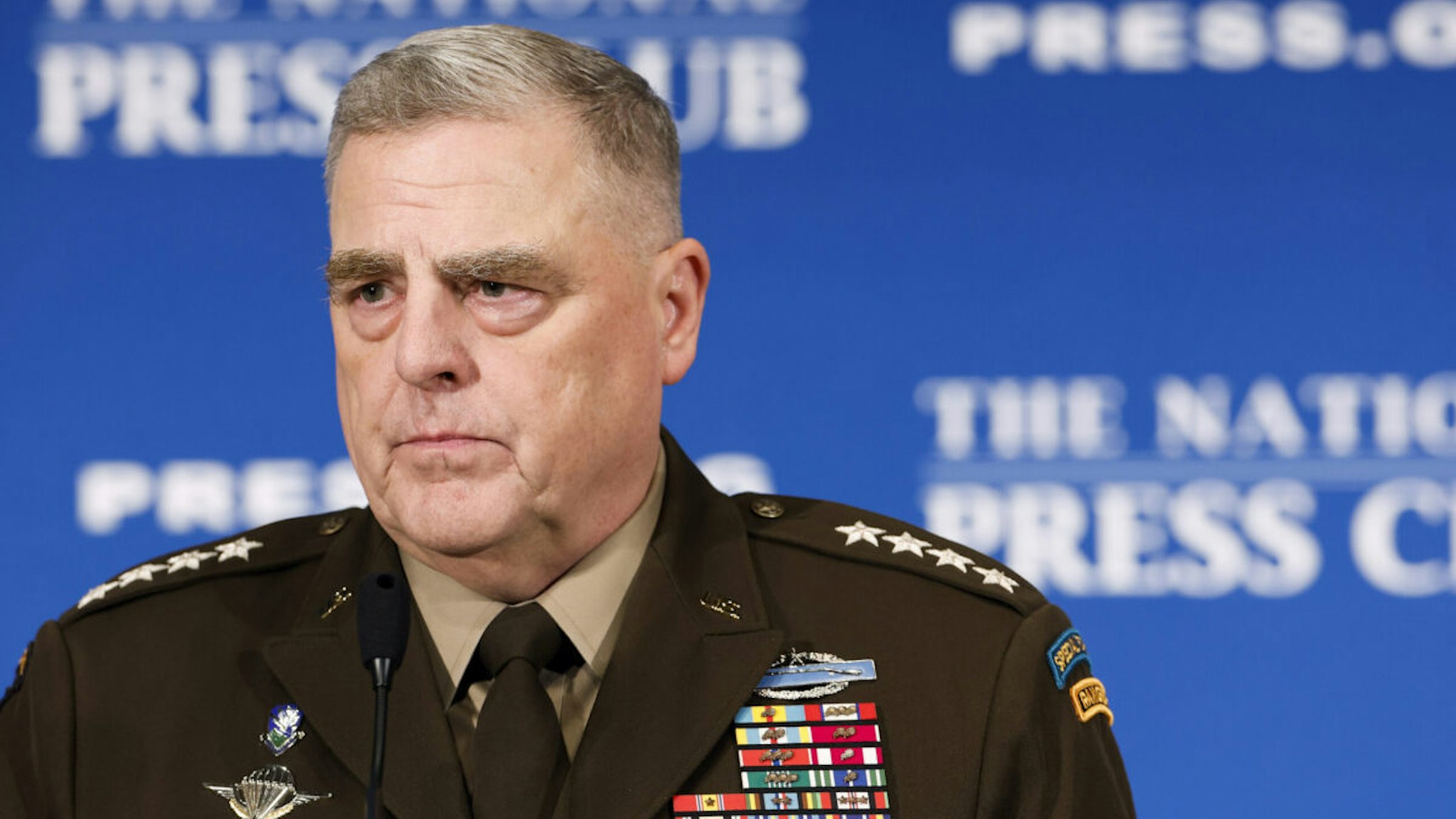 Joint Chiefs of Staff Chairman General Mark Milley speaks during the Headliners Luncheon at the National Press Club on June 30, 2023 in Washington, DC.