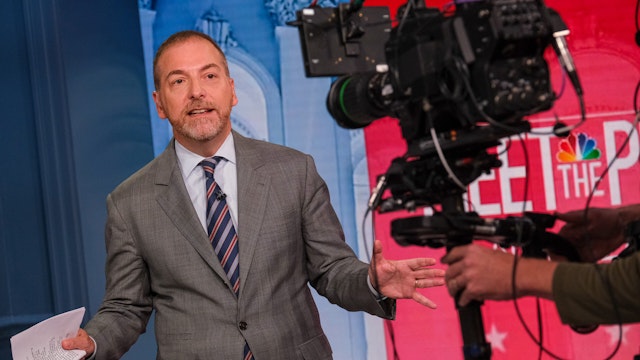 MEET THE PRESS -- Pictured: Moderator Chuck Todd appears on "Meet the Press" in Washington, D.C. Sunday, Aug. 27, 2023. -- (Photo by: William B. Plowman/NBC via Getty Images)