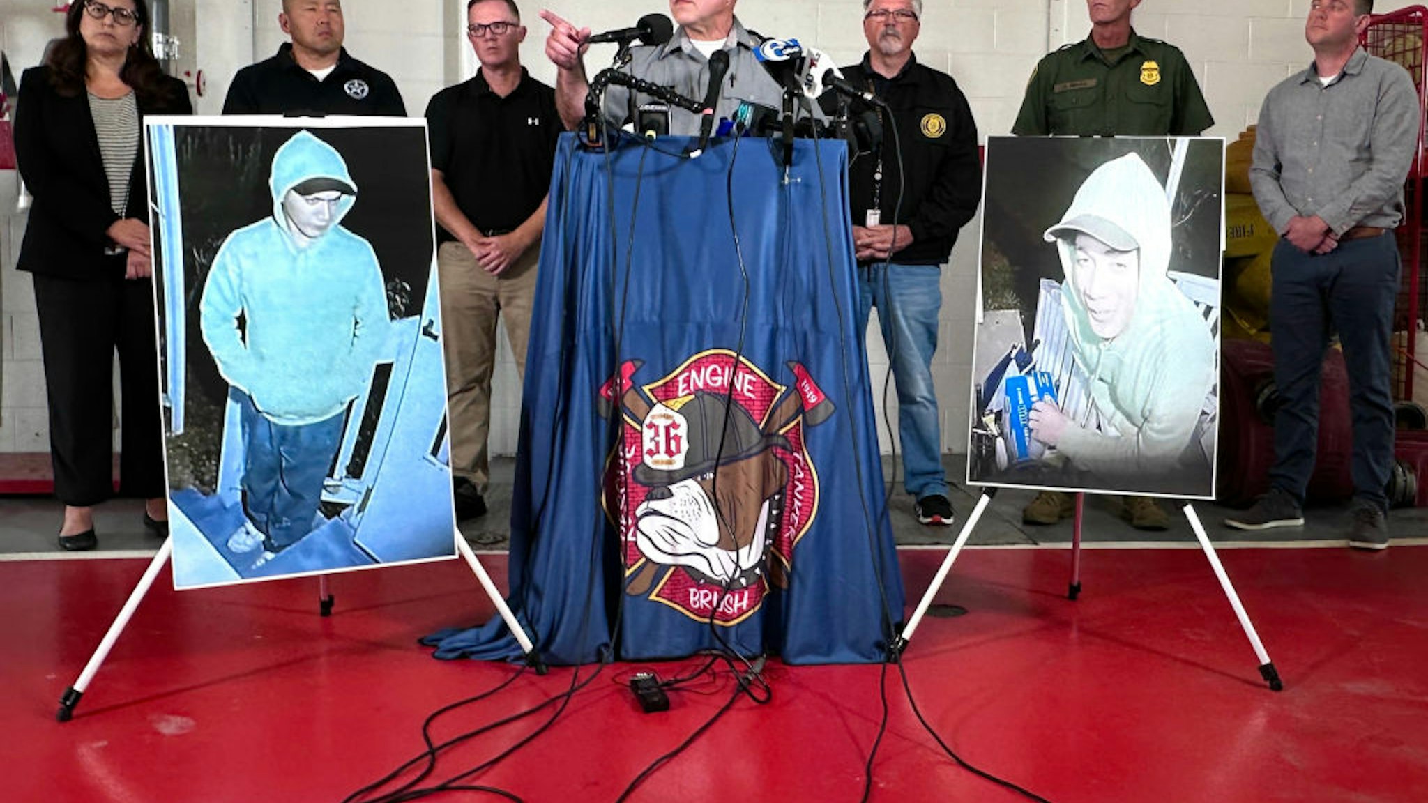 Lt. Col. George Bivens of the Pennsylvania State Police briefs the media on developments in the manhunt for convicted murderer Danelo Cavalcante at Po-Mar-Lin Fire Company on September 10, 2023 in Kennett Square, Pennsylvania.