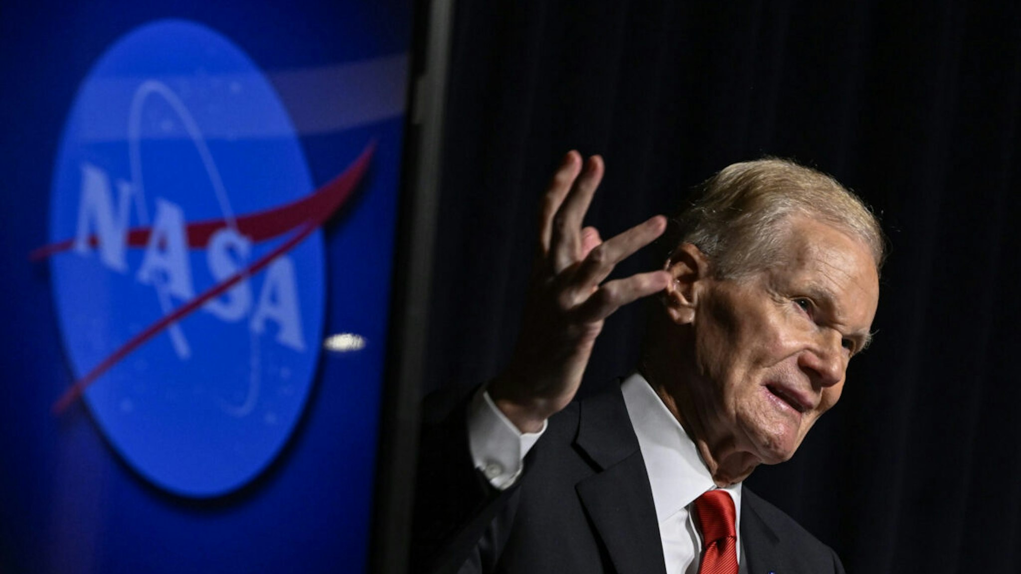 The United States NASA Administrator Bill Nelson speaks during the media briefing at the NASA Headquarters in Washington D.C., United States on September 14, 2023.