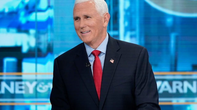 NEW YORK, NEW YORK - SEPTEMBER 07: Former Vice President and Presidential candidate Mike Pence (R-IN) visits FOX Business with "Varney &amp; Co" at Fox Business Network Studios on September 07, 2023 in New York City. (Photo by John Lamparski/Getty Images)