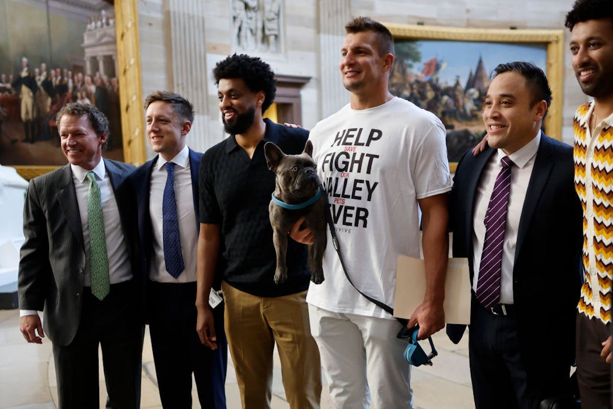 NextImg:Reporter Asks Rob Gronkowski If Men Should Play In Women’s Sports: His Face Says It All