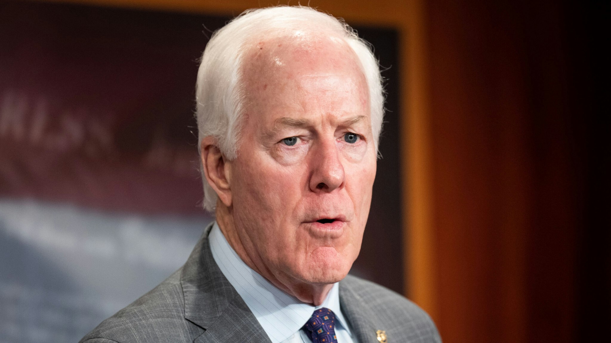 WASHINGTON - MAY 3: Sen. John Cornyn, R-Texas, speaks during the news conference in the Capitol on ending Title 42 on Wednesday, May 3, 2023.