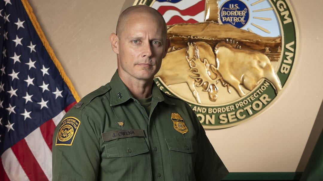 HODGDON, ME - AUGUST 20: Chief Patrol Agent Jason D. Owens poses for a photo at the Houlton Sector headquarters of the U.S. Border Patrol in Hodgdon on Tuesday, August 20, 2019. Owens was appointed Chief Patrol Agent of the Houlton Sector, which covers all of Maine, in February.