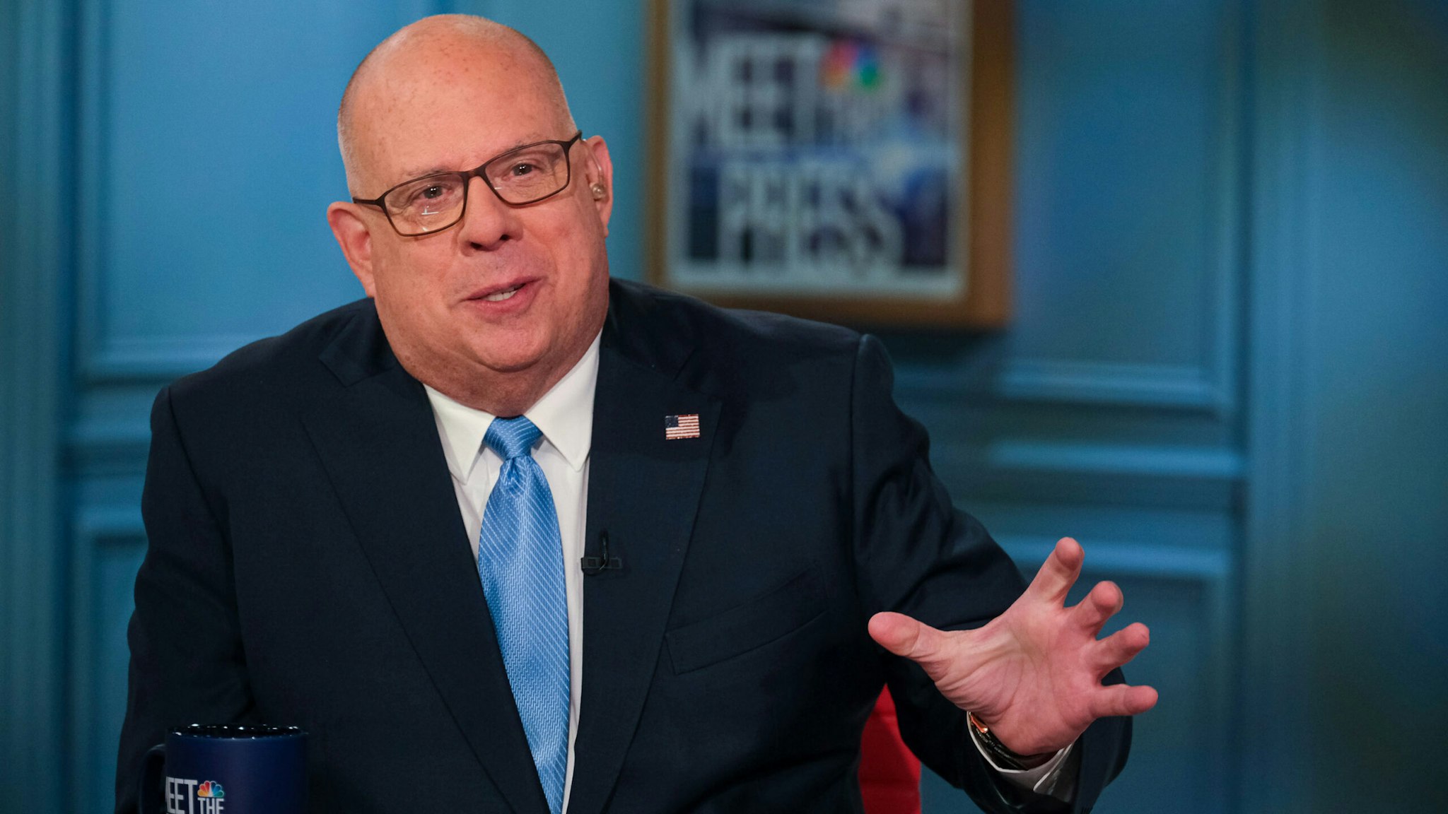 MEET THE PRESS -- Pictured: Maryland Gov. Larry Hogan appears on Meet the Press in Washington, D.C. Friday, July 10, 2022.