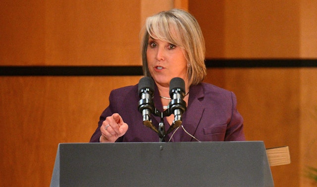 Michelle Lujan Grisham, governor of New Mexico, speaks during a conversation on protecting reproductive rights at the University of New Mexico in Albuquerque, New Mexico, US, on Tuesday, Oct. 25, 2022. (Sam Wasson/Bloomberg via Getty Images)