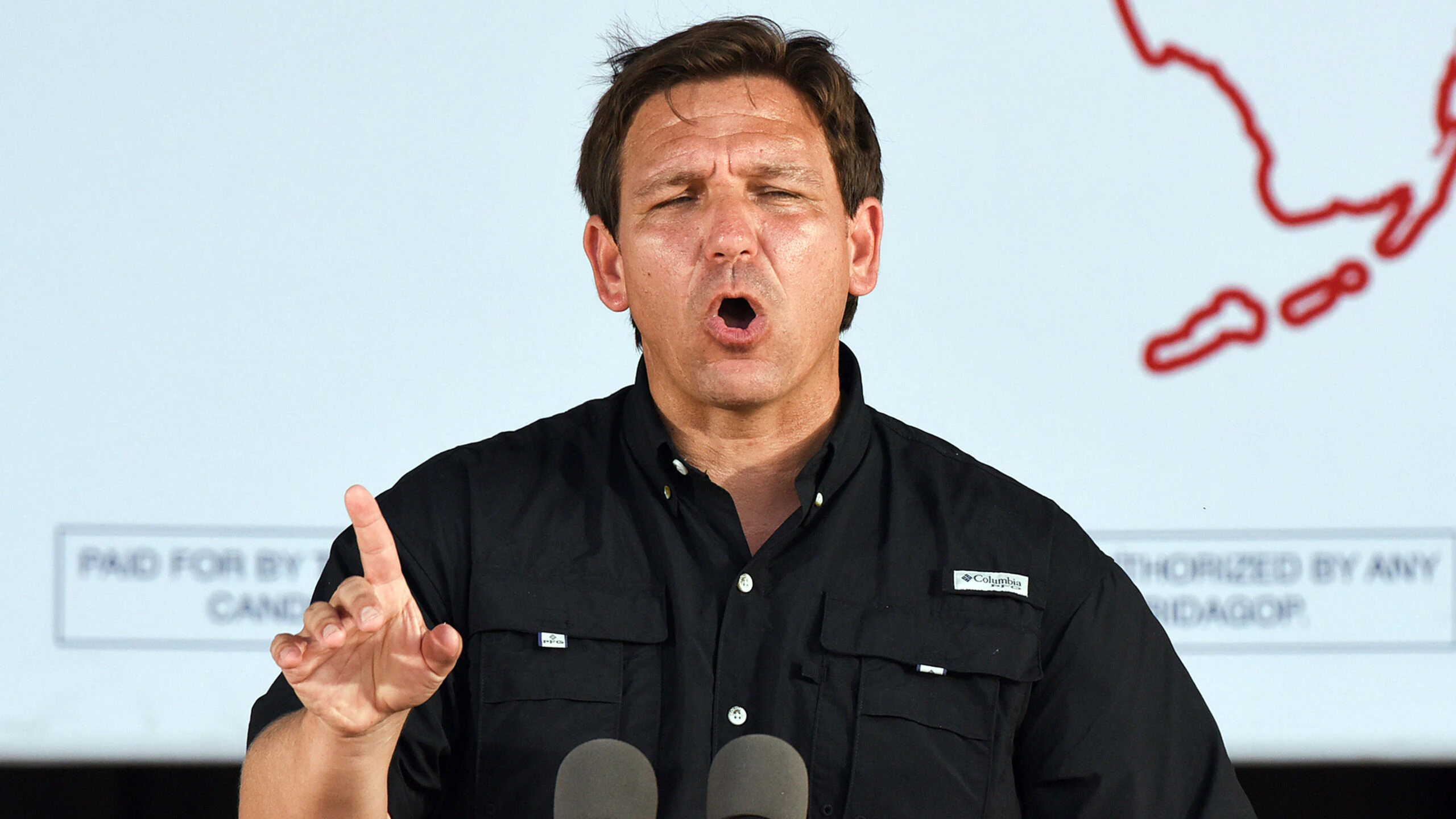 OVIEDO, FLORIDA, UNITED STATES - 2022/11/05: Republican Florida Governor Ron DeSantis, speaks during the rally. Ron DeSantis holds a campaign event in Oviedo, Florida three days before the November 8 election. DeSantis faces Democratic gubernatorial candidate Charlie Crist.