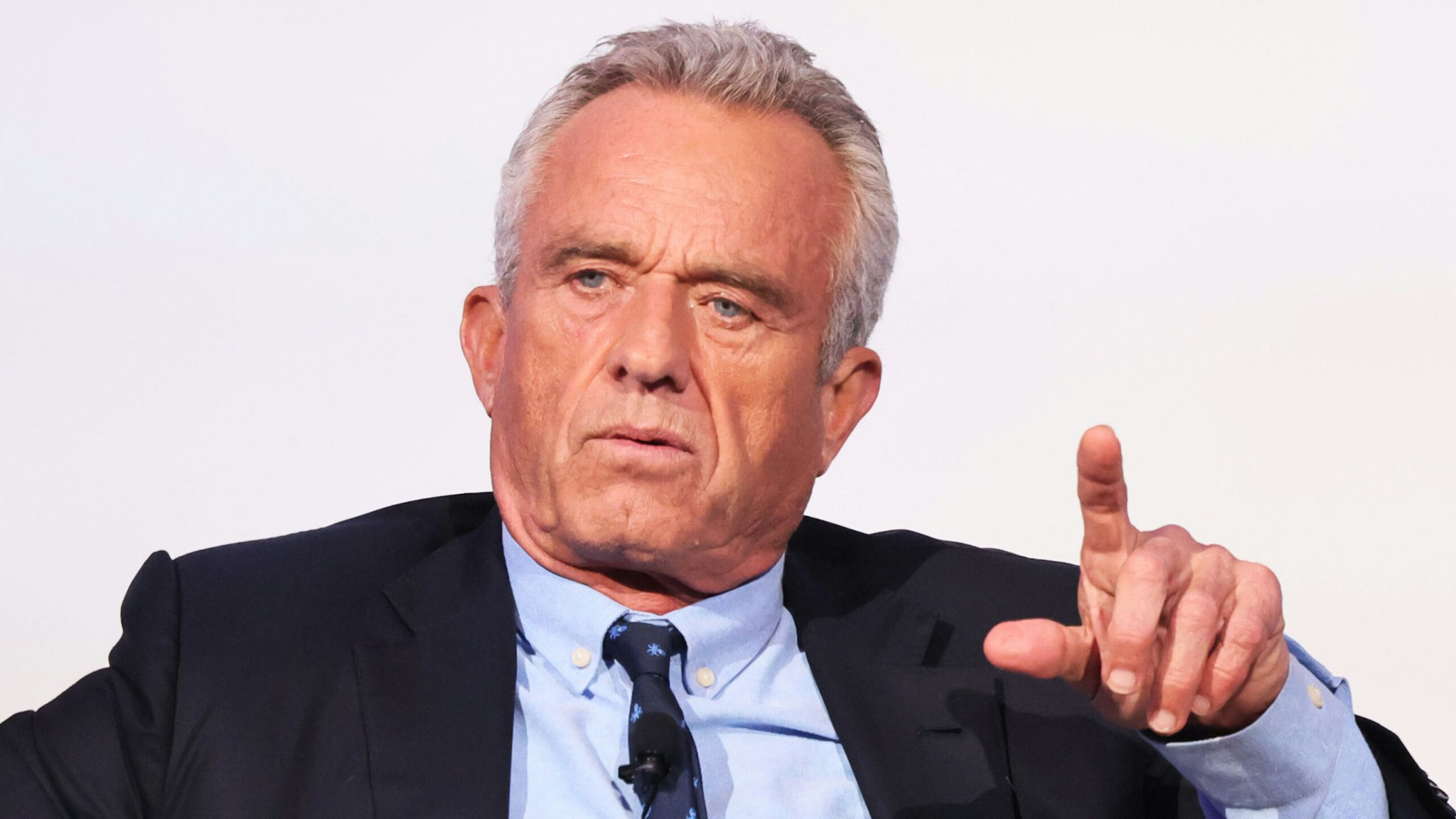 NEW YORK, NEW YORK - JULY 25: Democratic Presidential Candidate Robert F. Kennedy Jr. speaks during the World Values Network's Presidential candidate series at the Glasshouse on July 25, 2023 in New York City. Kennedy Jr., who is running a longshot primary campaign against President Joe Biden, joined Rabbi Shmuley Boteach to discuss fighting antisemitism and the championing of Israel. Kennedy has faced backlash for his stances on vaccines, most recently for comments he made suggesting that the coronavirus (COVID-19) disease could have been “targeted to attack Caucasians and Black people,” while sparing Jewish and Chinese people. He has denied allegations of racism and antisemitism.