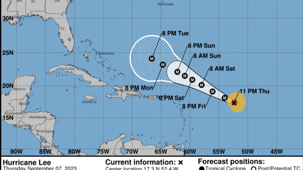 Lee Becomes Powerful Category 5 Hurricane