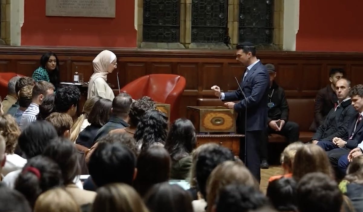 NextImg:Anti-Israel Activist Parrots Hamas Propaganda At Oxford. Ben Shapiro Shreds Her Arguments.