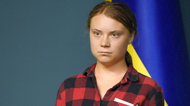 KYIV, UKRAINE - JUNE 29, 2023 - Swedish environmental activist Greta Thunberg attends the briefing on the first session of the International Working Group on the Environmental Consequences of War dedicated to the situation in Ukraine, Russia's war crimes and the consequences of blowing up the Kakhovka Hydroelectric Power Plant held at the Office of the President of Ukraine, Kyiv, capital of Ukraine.