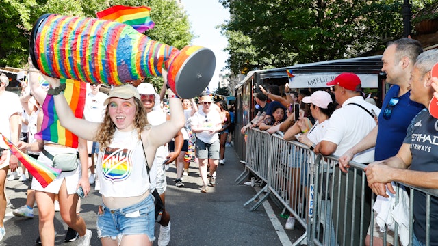The NHL March during the NYC Pride Parade on June 26, 2022 in New York City. (Photo by Jared Silber/NHLI via Getty Images)