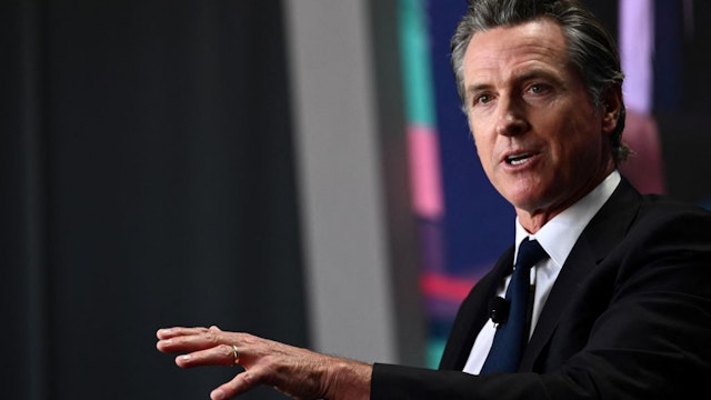 California Governor Gavin Newsom speaks during the Milken Institute Global Conference in Beverly Hills, California on May 2, 2023. (Photo by Patrick T. Fallon / AFP) (Photo by PATRICK T. FALLON/AFP via Getty Images)