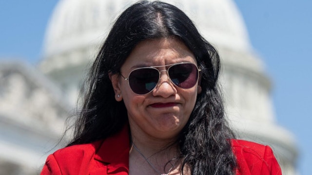 US Representative Rashida Tlaib, Democrat of Michigan, speaks during a press conference with family members of Palestinian-American journalist Shireen Abu Akleh as members of Congress call for US investigations into Israel's actions and reintroduce the Justice for Shireen Act, outside the US Capitol in Washington, DC, May 18, 2023.