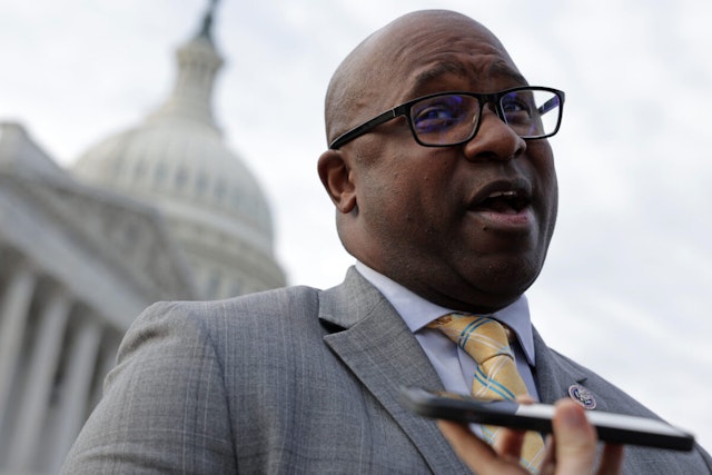 U.S. Rep. Jamaal Bowman (D-NY) speaks to reporters after a news conference on TikTok in front of the U.S. Capitol on March 22, 2023 in Washington, DC.