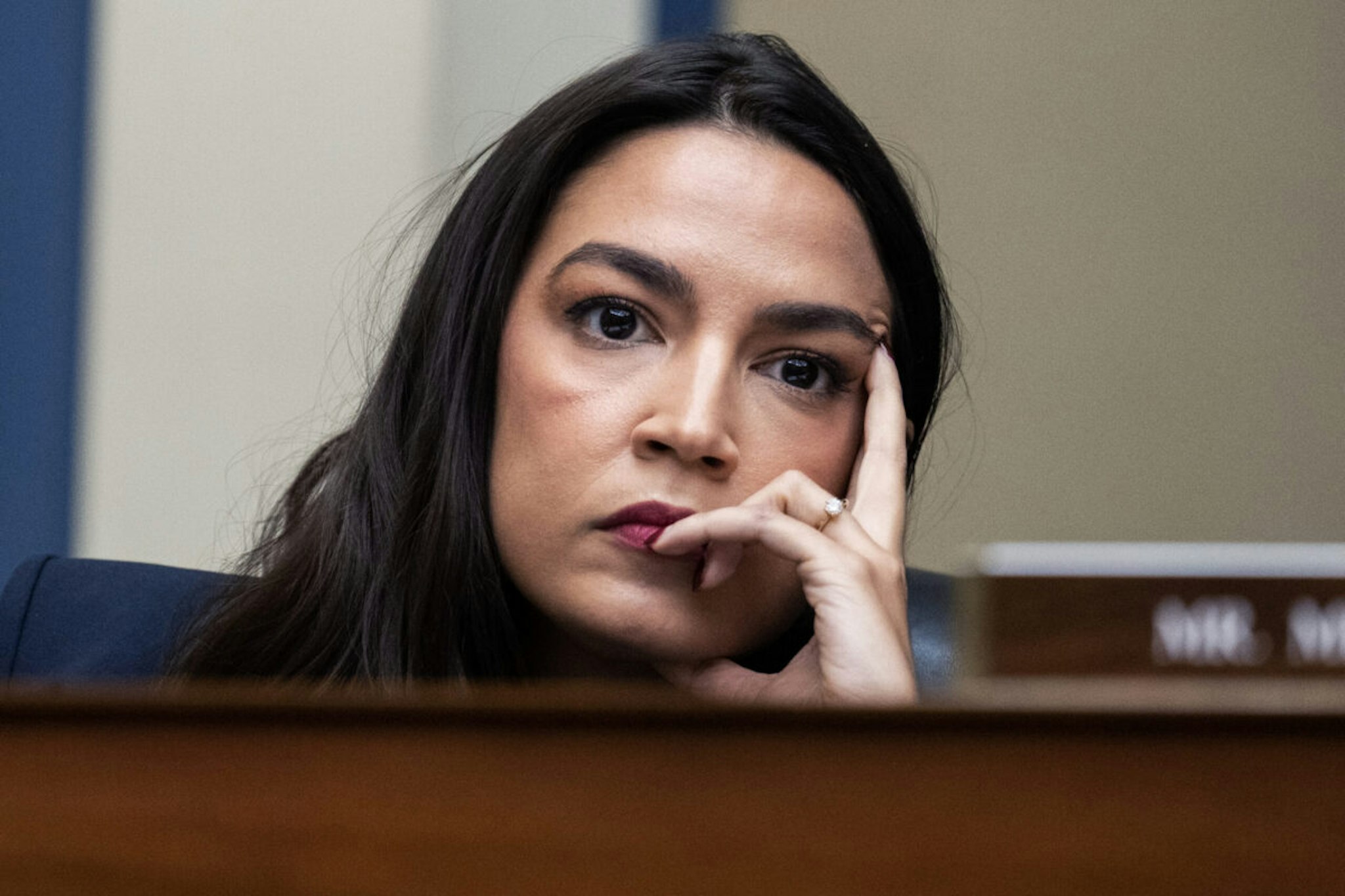 UNITED STATES - SEPTEMBER 28: Rep. Alexandria Ocasio-Cortez, D-N.Y., attends the House Oversight and Accountability Committee hearing titled "The Basis for an Impeachment Inquiry of President Joseph R. Biden, Jr.," in Rayburn Building on Thursday, September 28, 2023.