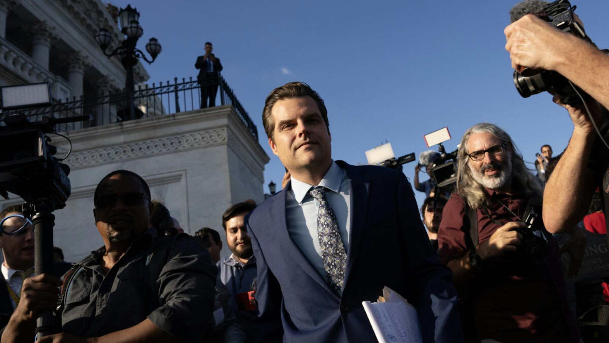 Rep. Matt Gaetz (R-FL) leaves the U.S. Capitol after U.S. Speaker of the House Kevin McCarthy (R-CA) was ousted form his position, October 3, 2023 in Washington, DC.