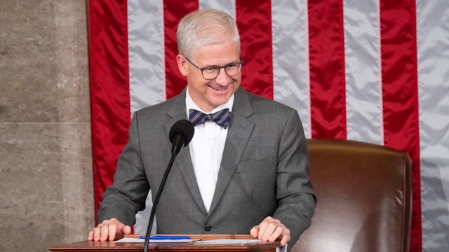 Speaker pro tempore of the House Patrick McHenry, R-N.C., prepares to call for the first vote for Speaker of the House in the Capitol on Tuesday, October 17, 2023.