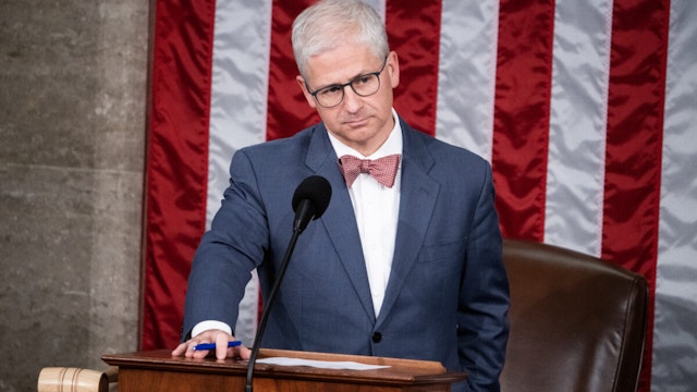 Speaker pro tempore of the House Patrick McHenry, R-N.C., is seen on the House floor of the U.S. Capitol during a second ballot in which Rep. Jim Jordan, R-Ohio, Republican nominee for speaker, failed to receive enough votes to win the position on Wednesday, October 18, 2023