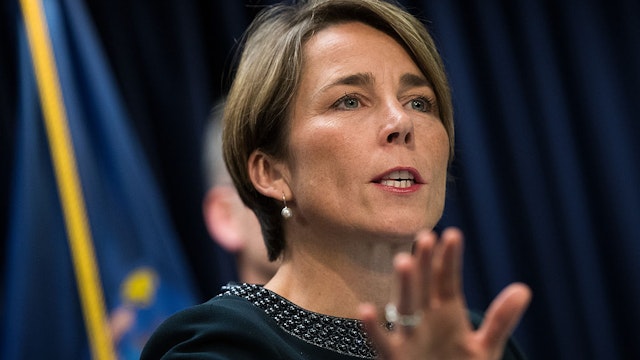 NEW YORK, NY - JULY 19: Massachusetts Attorney General Maura Healey speaks during a press conference at the office of the New York Attorney General, July 19, 2016 in New York City. Healey and New York Attorney General Eric Schneiderman announced lawsuits against Volkswagen AG and its affiliates Audi AG and Porsche AG for their sale of diesel vehicles that were outfitted with illegal 'defeat devices' that concealed illegal amounts of emissions and the subsequent cover-up. (Photo by Drew Angerer/Getty Images)