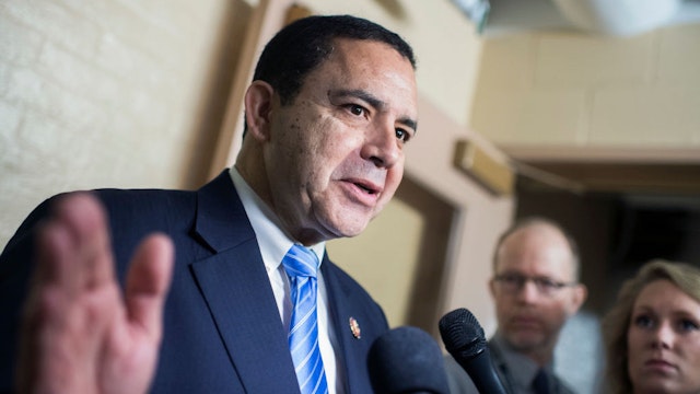 UNITED STATES - JUNE 27: Rep. Henry Cuellar, D-Texas, talks with reporters in the Capitol after a meeting of House Democrats on Thursday, June 27, 2019. (Photo By Tom Williams/CQ Roll Call)