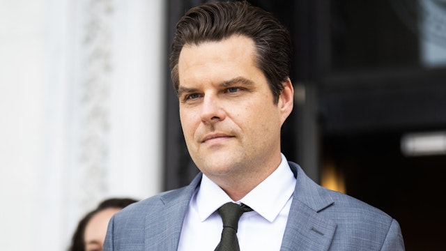 UNITED STATES - SEPTEMBER 29: Rep. Matt Gaetz, R-Fla., leaves the U.S. Capitol after the House failed to pass the Spending Reduction and Border Security Act on Friday, September 29, 2023.