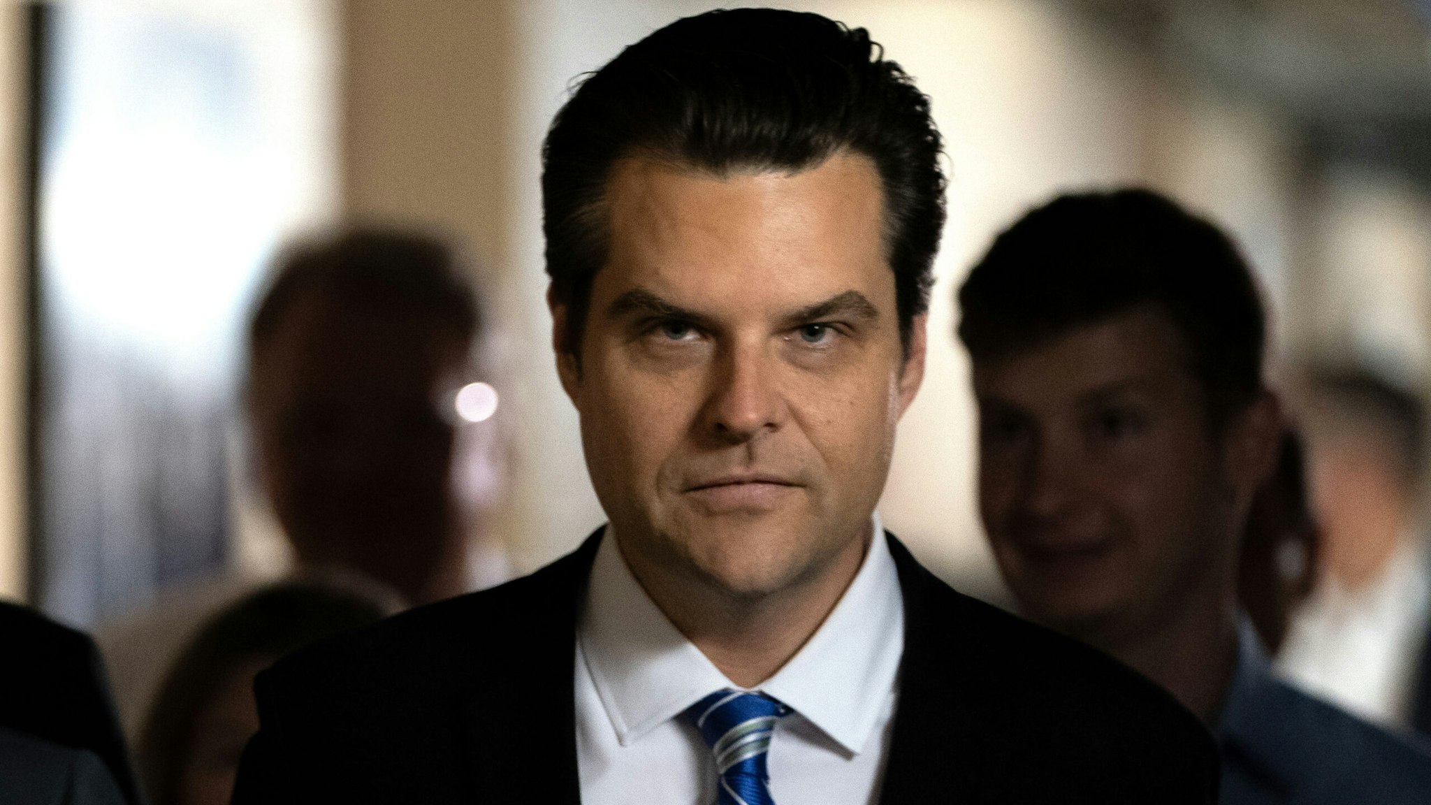 WASHINGTON, DC - SEPTEMBER 30: House Freedom Caucus member Rep. Matt Gaetz (R-FL) arrives for a meeting of the Republican House caucus on September 30, 2023 in Washington, DC. The government is expected to enter a shutdown at midnight if a last-minute budget deal is not reached by the House on Saturday.