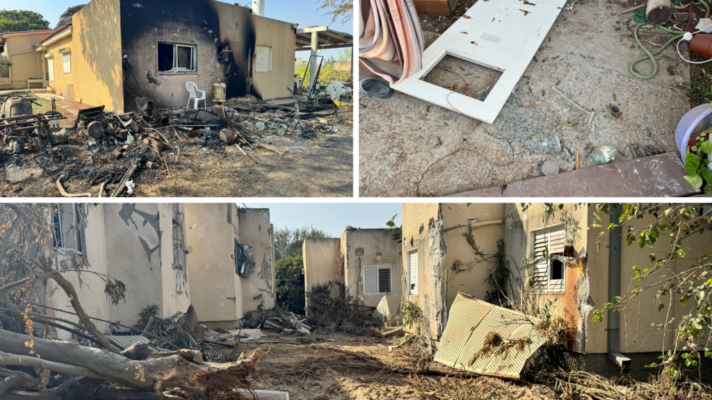 Destruction in Kfar Aza