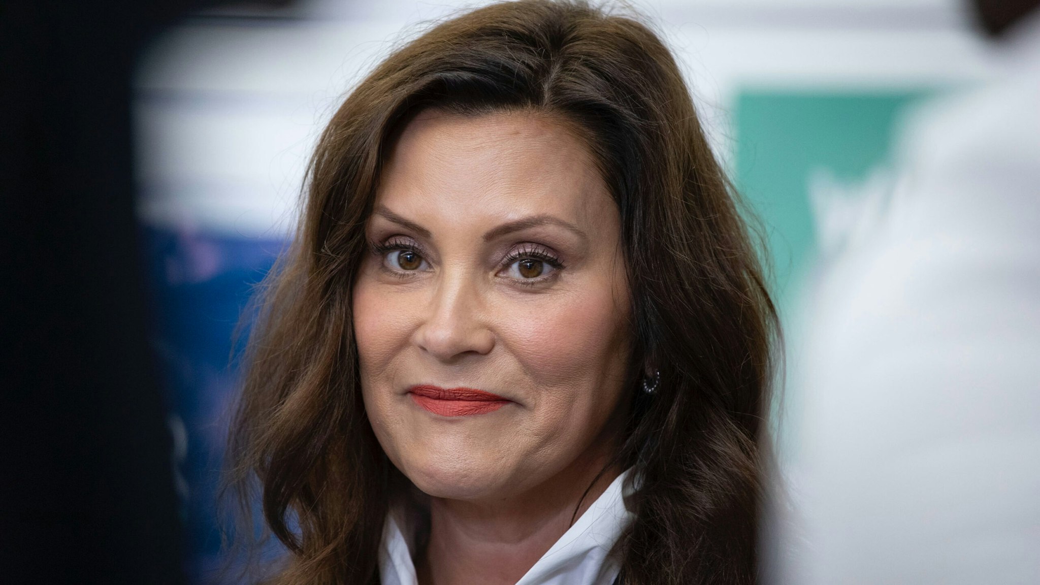 Michigan Governor Gretchen Whitmer meets with volunteers for canvass kickoffs on Michigan Primary Election Day on August 2, 2022 in Grand Rapids, Michigan.