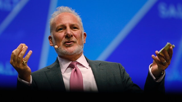 Peter Schiff, chief economist and chief executive officer of Euro Pacific Capital Inc., speaks during the Skybridge Alternatives (SALT) conference in Las Vegas, Nevada, U.S., on Thursday, May 9, 2019.
