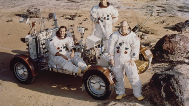 Apollo 16 astronauts (L-R) Charles M Duke, John W Young, and Thomas K Mattingly II take a break during a training exercise in preparation for the Lunar Landing mission, US, 6th February 1972. Duke is the Lunar Module pilot, Mattingly the Command Module pilot, and Young the Commander on the Flight scheduled to lift off April 16th.
